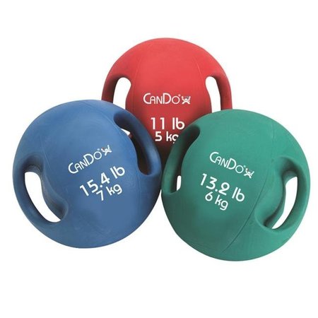 CANDO INTERNATIONAL Cando 10-3281 8.8 lbs Molded Dual Handle Medicine Ball; Yellow 504676